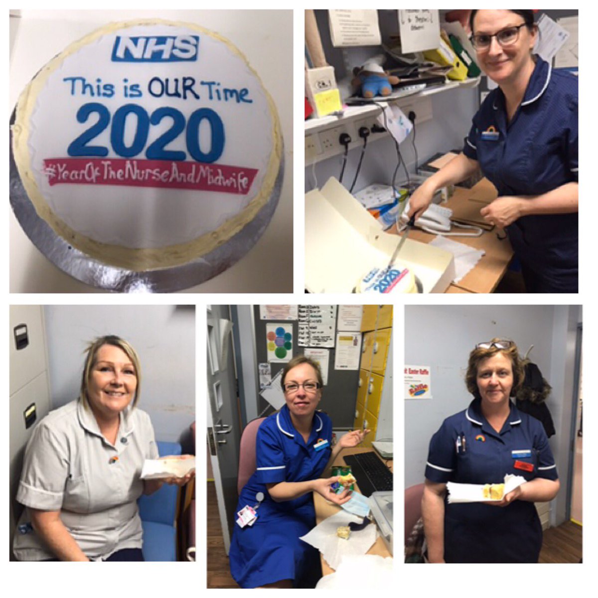 mrshowardc's tweet photo. Lovely cake today sent from Central Nursing to Jessop Wing Nicu for @SheffieldHosp #internationalnursesday2020 
(all pics with permissions) 
no group pics as we are staying safe and alert 🚨 
some of the fab nursing team of which im very proud to work with 🤗,CSW,Sister,ANNP 🌈 https://t.co/7F2JTB47g9