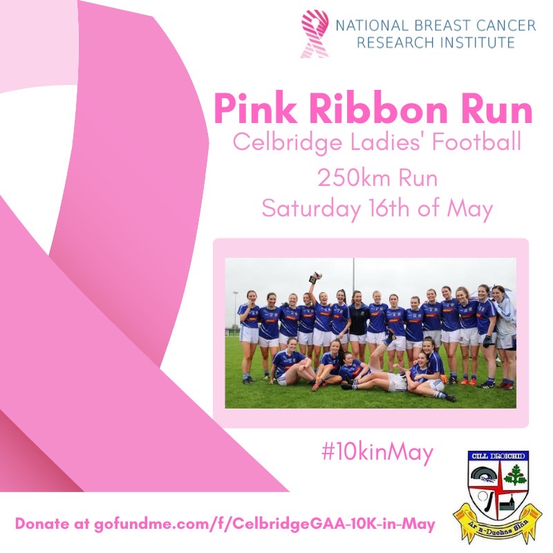 CelbridgeGAA's tweet photo. ★Ladies Football team will be wearing pink and running in support of the ladies in their lives who inspire them★
#10kinmay
The link for donations is:
https://t.co/4EGnhn54wB https://t.co/EcgtZoXgRM