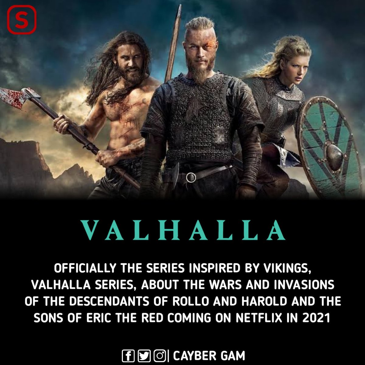 GamCyber's tweet photo. Hey, follow us there is always something new.
.
.
.
#Vikings #valhala #valhalla #series #movies #Netflix #news https://t.co/hXweHoYBbe