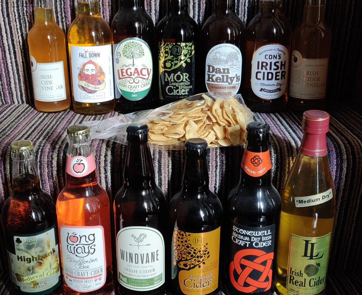 Just received this excellent package from @theapplefarmer (despite fastest trying to avoid delivery!)Covering majority of Irish producers
Appreciate I almost missed out by being tardy so especially thanks a lot for that and the cider vinegar and dried apple slices! #RethinkCider