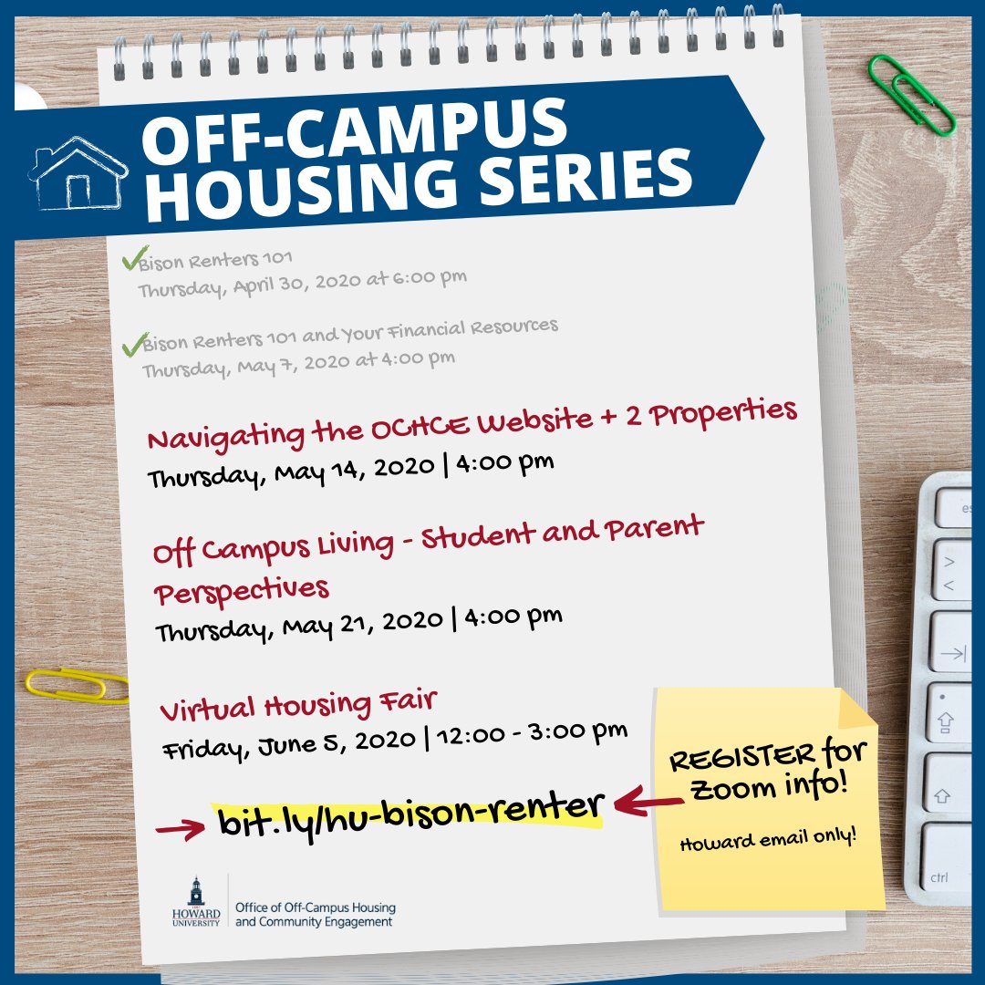 HUStudentAffair's tweet photo. @150Bison @HUOCHCE Here's info about the @HUOCHCE sessions: https://t.co/jegXyPlKta