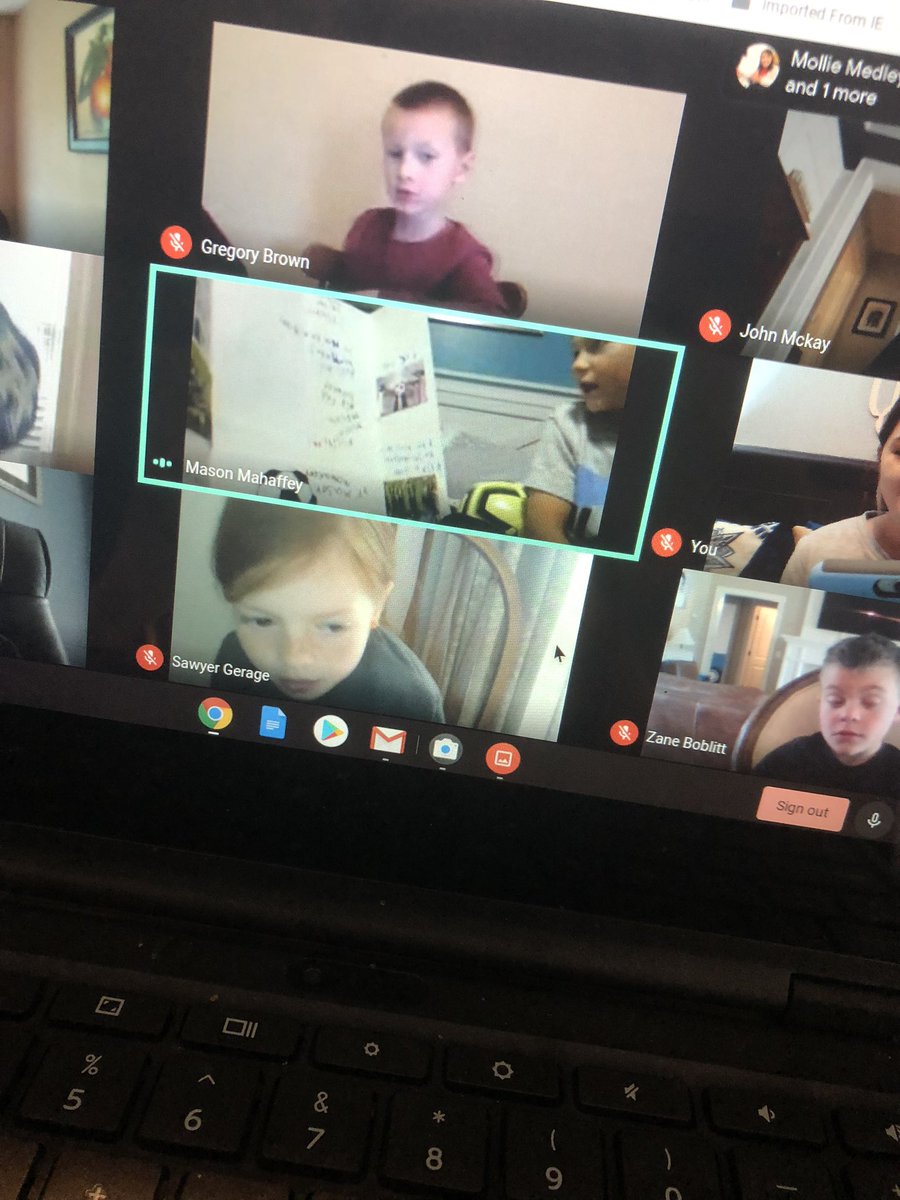 megmiles16's tweet photo. WOW! These kids did so amazing sharing their Passions and Gifts through our google meet today! 

I learned all about technology, art, riding bikes, taking care of dogs, and soccer. 

These kids are the true rockstars in this pandemic. 💚💙 

#HuskyProud #k2CanToo https://t.co/3soYGyyQtF
