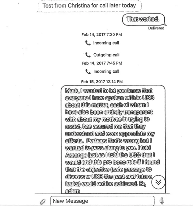 28. While Waldman is speaking with Laufman, he is ALSO texting with Warner from the Senate Intel Committee about Assange.  https://www.scribd.com/document/371101285/TEXTS-Mark-Warner-texted-with-Russian-oligarch-lobbyist-in-effort-to-contact-Christopher-Steele#from_embed