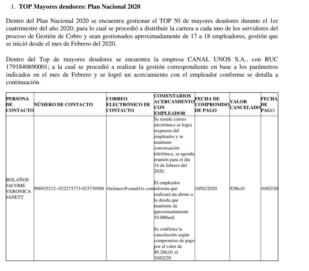 puntoecu's tweet photo. 🔴#PuntoExclusivo
#CanalUNO
@CanalUnoTv aparece en la lista Top de deudores del @IESSec. Esa institución respondió también al pedido de información que efectúo la @AsambleaEcuador por solicitud de los trabajadores que fueron despedidos. https://t.co/jjera4xuqo