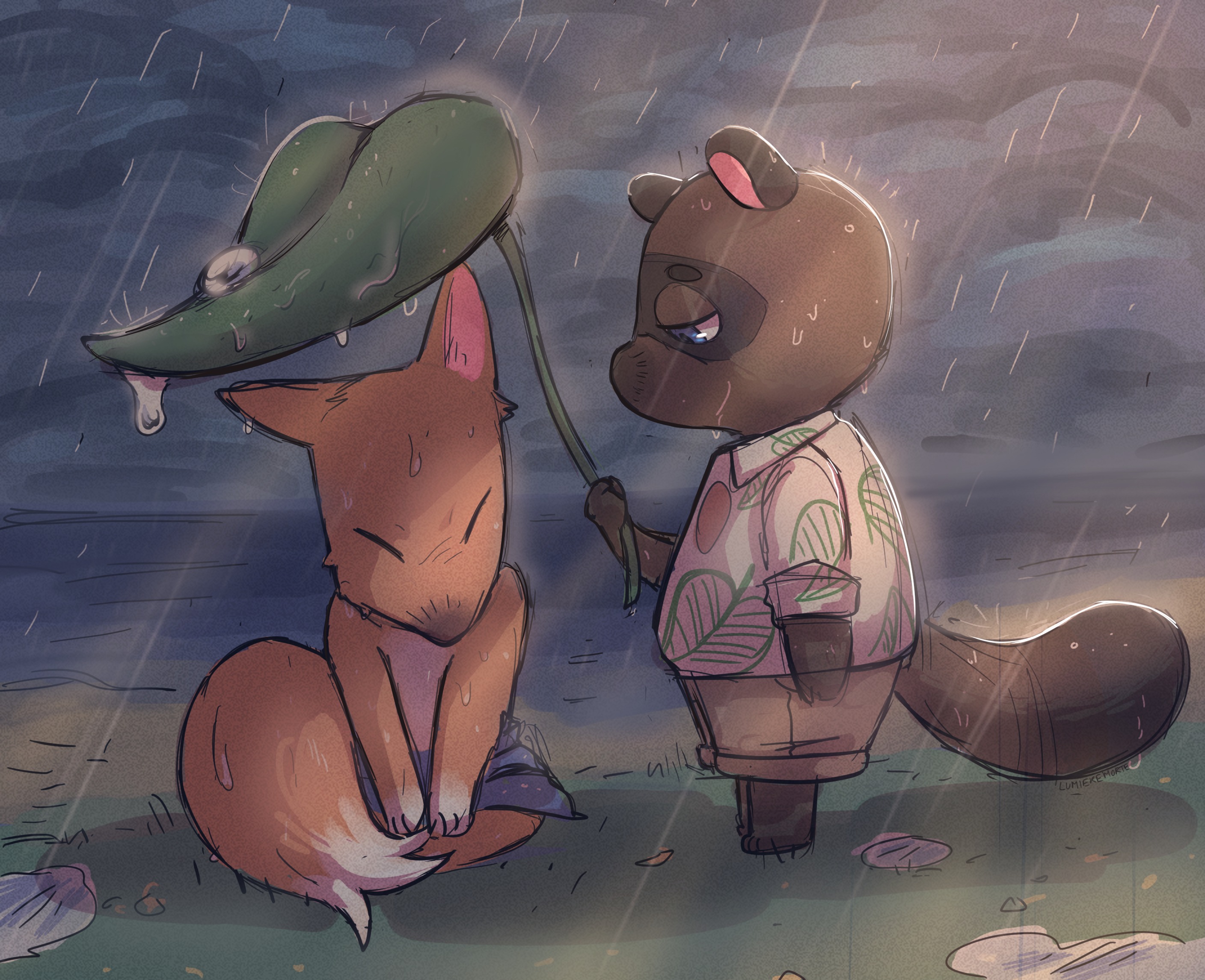 Tom Nook x Redd animal Crossing