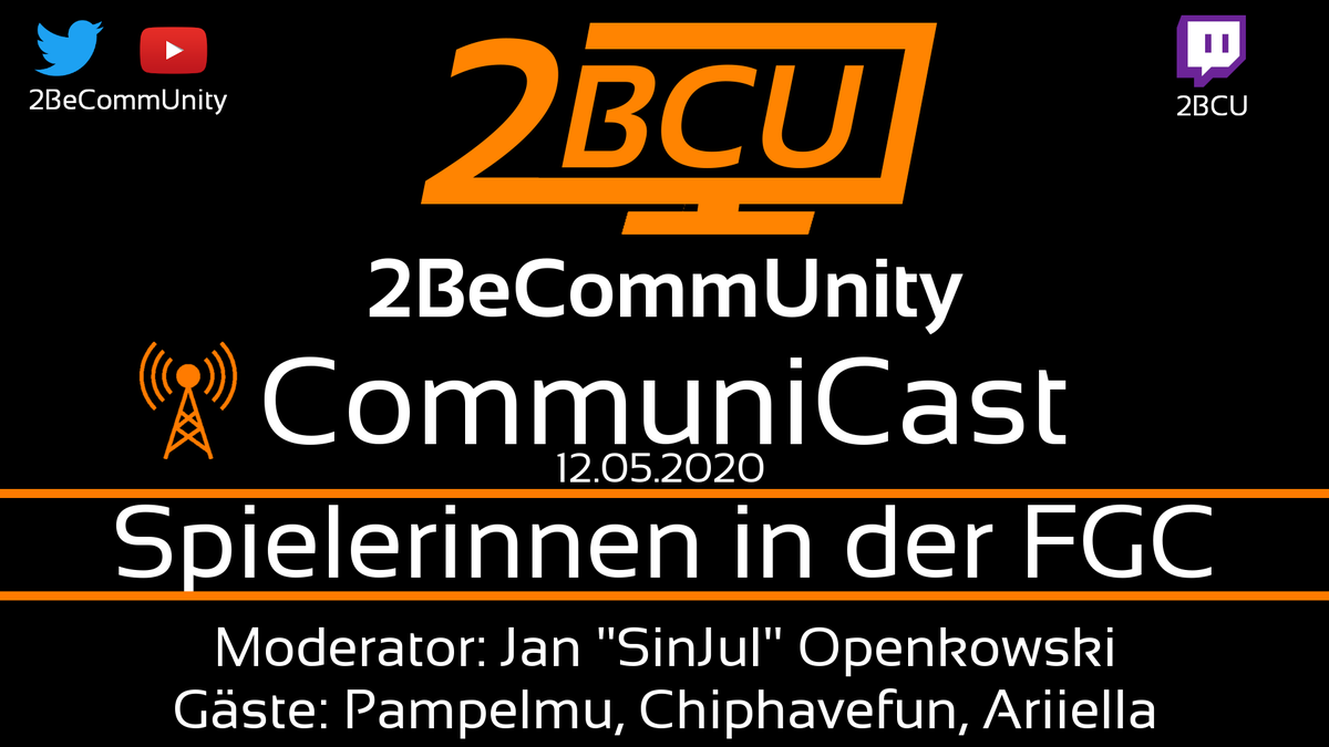 2becommunity's tweet photo. In 10 Minuten geht es los mit dem nächsten CommuniCast zum Thema "Spielerinnen in der FGC"! #FGC #FGCDE #podcast
Dabei sind @pamplmu @Ariiellax
und @chiphavefun!
Schaltet ein:
https://t.co/kFQhVDIhcd https://t.co/FCDGc04o1B