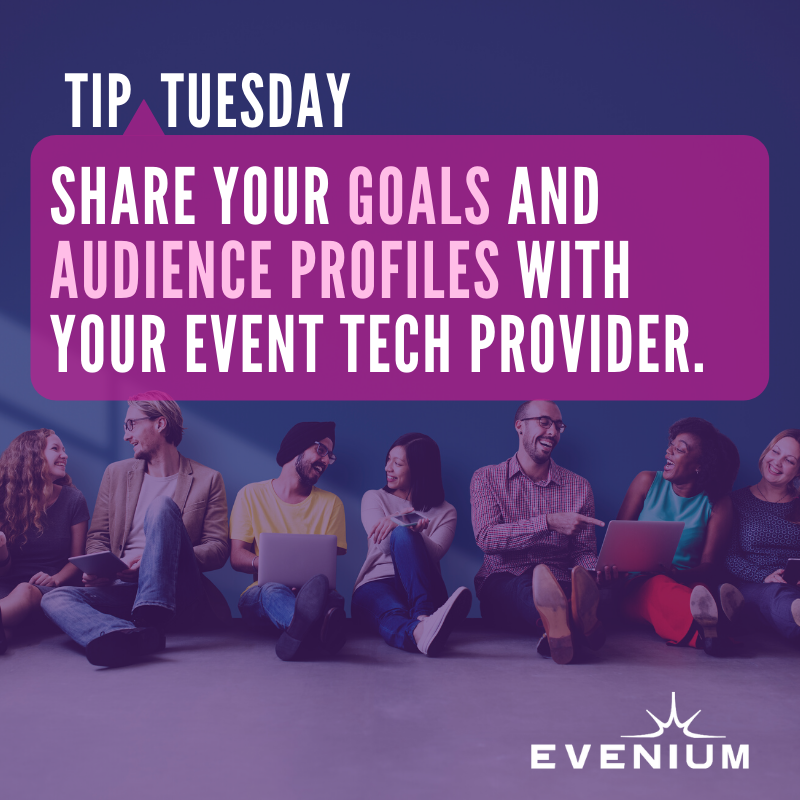 evenium's tweet photo. #TipTuesday: Technology is SO important for connecting with audiences now!
Ask your #eventtech partner for tips and suggestions on how best to achieve your goals and engage your audience.
#keepattendeesengaged #ConnexMe #audienceinteraction https://t.co/ChSHhOpYmd