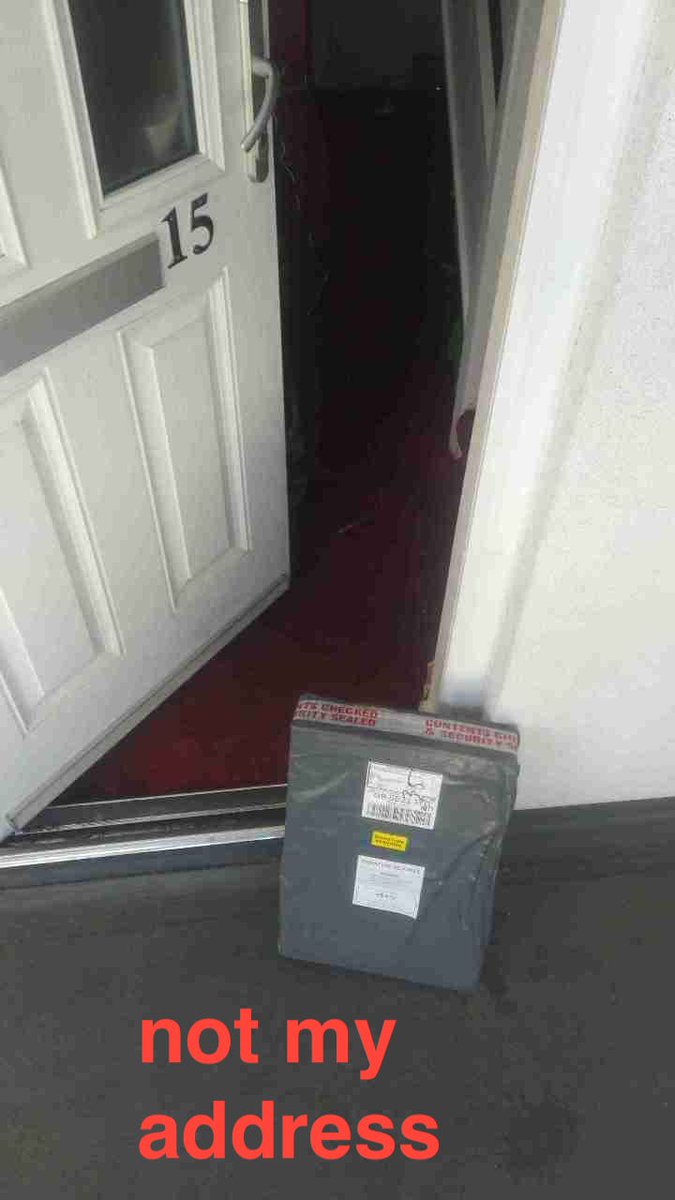 Dontyro's tweet photo. @dpd_support when your drver sends conf of a del to the WRONG ADDRESS / DOOR &amp; apparently your parcel has now been stolen you know its a #greatday :( can you please resolve this asap following my email ref: ‍15505473213302 my floor in the picture would be stone pavement https://t.co/aT55e41wJ2