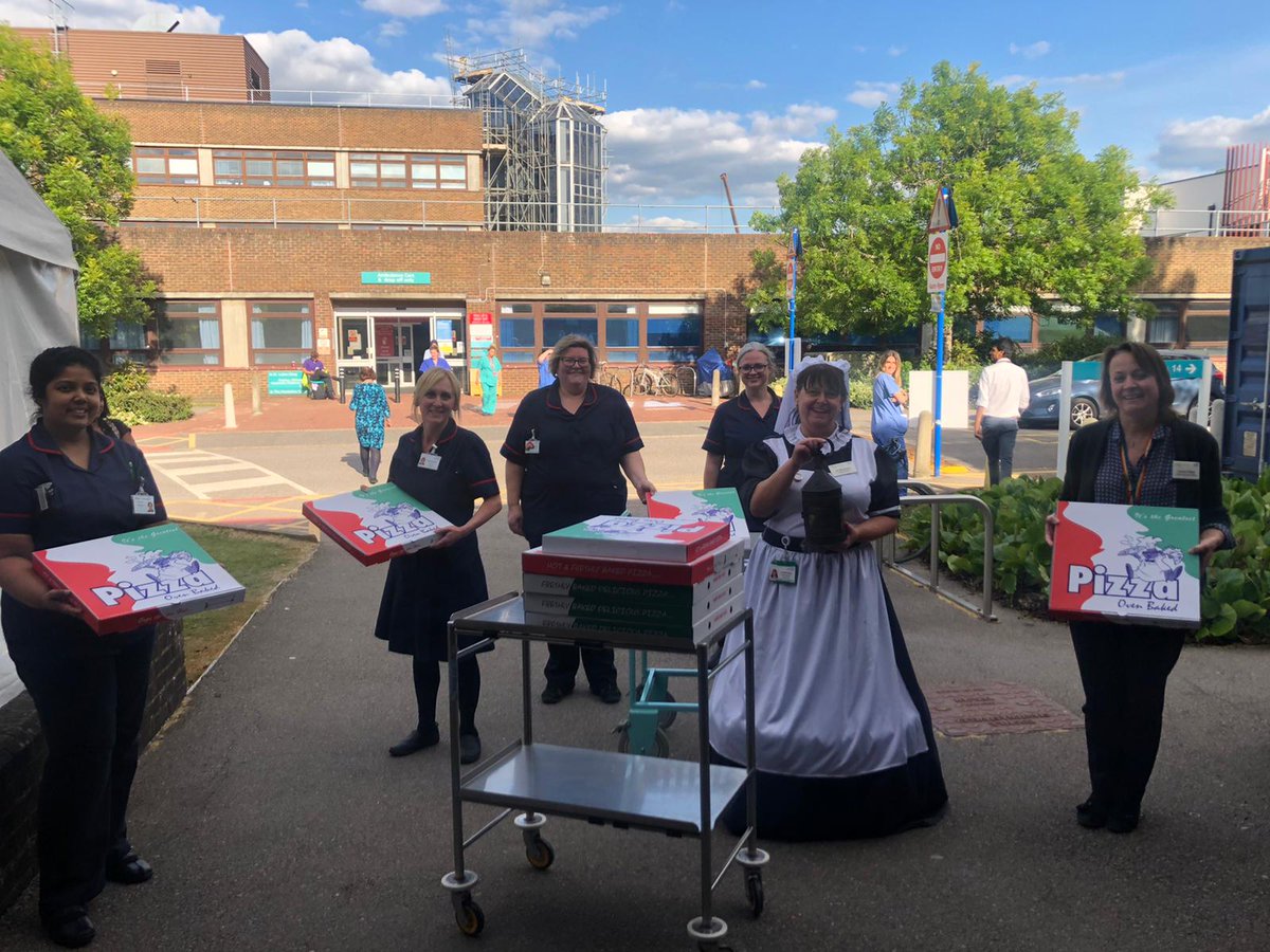 Pizza treat for our amazing NHS staff who are so brave and selfless, working so hard to help everyone in need <a href="/RoyalSurrey/">Royal Surrey</a>