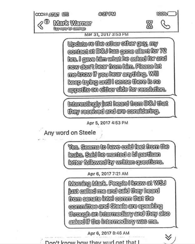 47. The next day there is a leak from the Senate Committee to the press regarding Steele and Waldman.