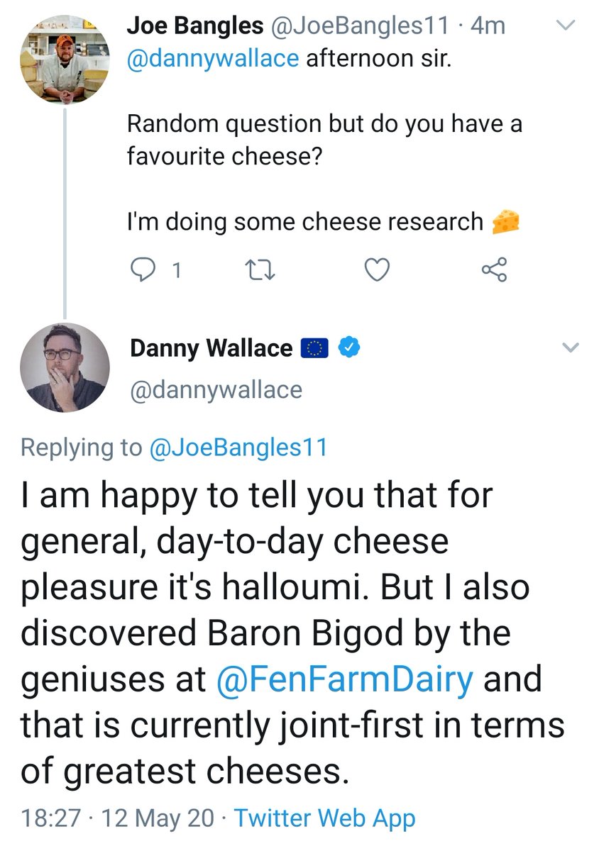 Thank you to the wonderful  @Markgatiss,  @almurray,  @rhysjamesy and  @dannywallace for your replies and cheese choices!  #cheese #TuesdayMotivation