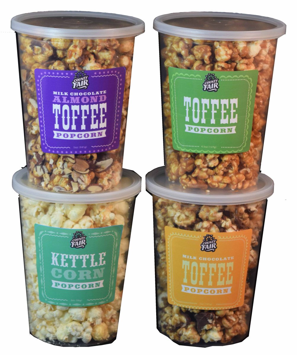 mcjakcandy's tweet photo. Our new gourmet popcorn flavors are here! 
Head to select Buehler's grocery locations in Medina and Wadsworth to check out our new flavors.
Choose from kettle corn, toffee, milk chocolate toffee, and milk chocolate almond toffee. 
They're all so delicious, you can't go wrong!! https://t.co/Ni66tpIUeK