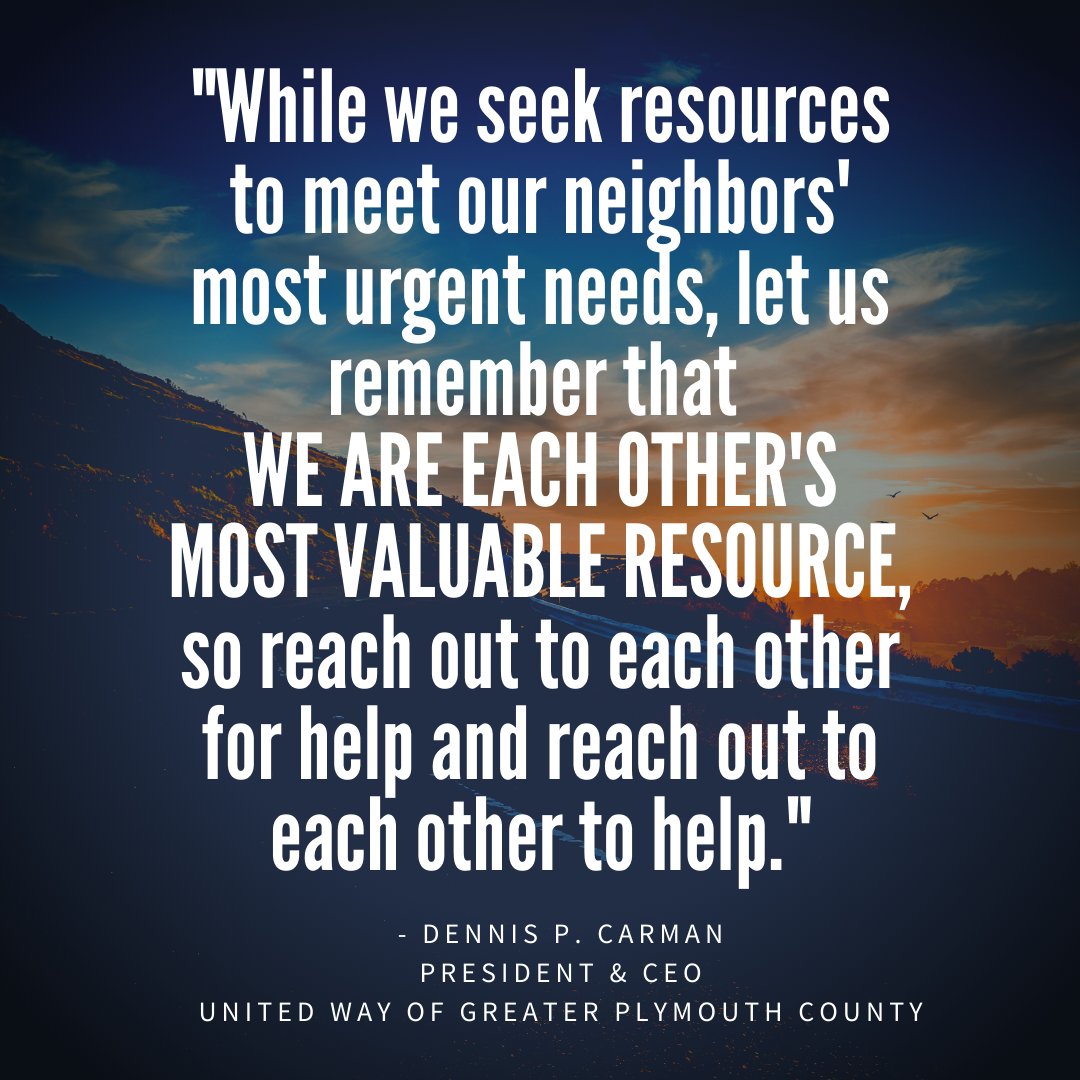 We are each other's most valuable resource.  A special quote today by our own President &amp; CEO, Dennis Carman!

Thank you for supporting one another.  If you can make a donation to our COVID-19 Response Fund, please visit: uwgpc.org/covid-19-respo…