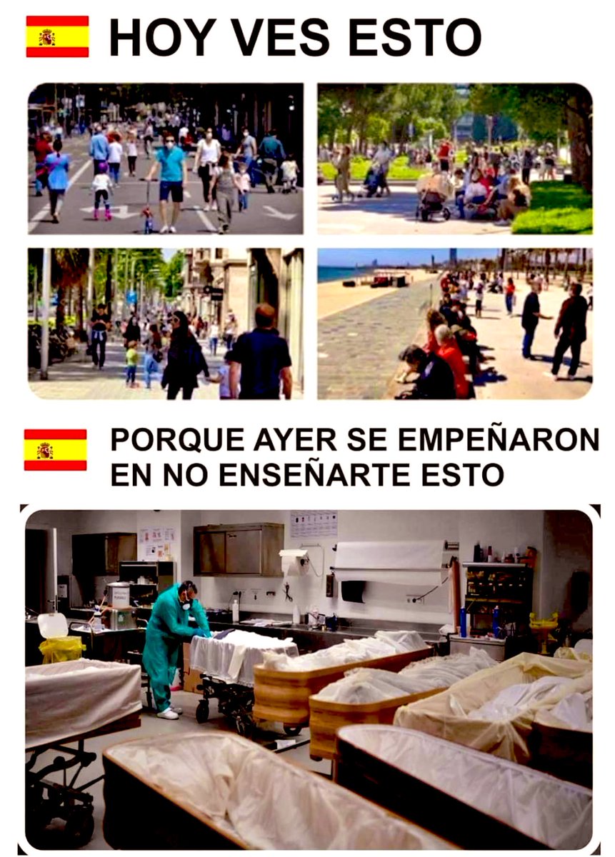 SPandemia's tweet photo. Claridad con el Covid-19

#COVIDー19 #coronavirus #confinement #pandemia #virus #bacteria #SARSCoV2 #12Mayo #Desescalada #StopBulos #realidad #enfermeras #MaximaProteccion #Fase1 #QuedateEnCasa #Madrid #Espana #AplausoSanitario #JuntosVenceremos #irresponsabilidad #mascarillas https://t.co/q6iwTAaWDz
