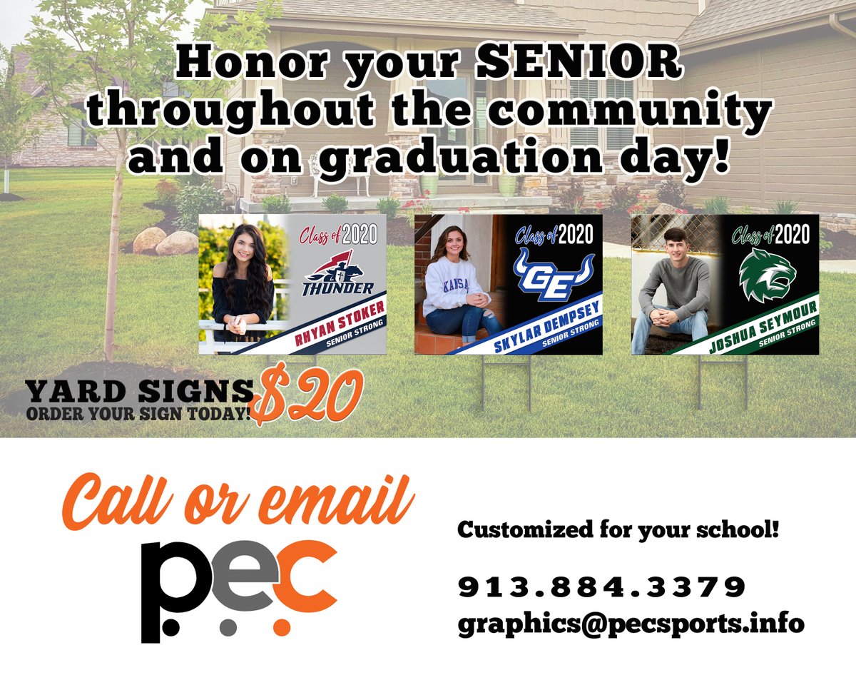 PecSports's tweet image. LAST CHANCE!!!!  This is the last week to order your senior yard sign.  We have enjoyed the feedback from both 2020 Seniors and parents!  Don't miss out, get your yard sign ordered today.