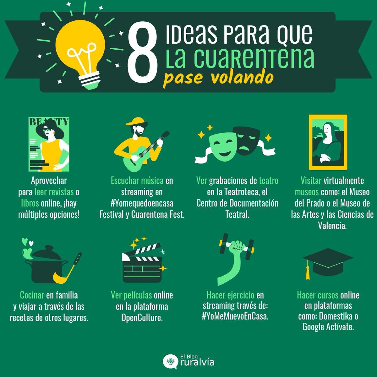 MarketingGiro's tweet photo. Sabemos que en estos momentos se os está haciendo pesado estar en casa. ¡Por eso os dejamos 8 tips o ideas que podéis hacer para que se os pase el tiempo volando! https://t.co/FxgNlohSzF