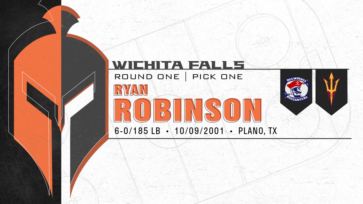 The Warriors are pleased to select forward Ryan Robinson (<a href="/Ryrob01/">Ryan Robinson</a>) first overall in the <a href="/NAHLHockey/">NAHL</a> Supplemental Draft. Welcome to Wichita Falls, Ryan!