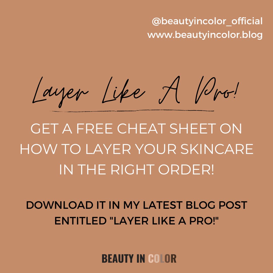 beautyincolor_'s tweet image. A typical morning and evening routine for me. And get a free cheat sheet to layer your skincare like a pro. Download it from my latest blog post. LINK IN BIO. #beautyincolor #skincareblog #linkinbio