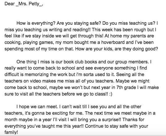 mspettyreads's tweet photo. Letter writing, continued. The assignment: Write to someone you miss, want to thank, or who is in need. https://t.co/oXGfpEfQqL