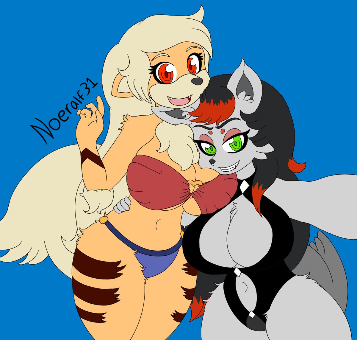 My late contribution to #ZoruaDay and #ArcanineDay, with my Meimu (Zorua) taking a selfie with my Regina (Arcanine). Meimu seems to be enjoying herself quite a bit, but I don't think Regina notices, lol