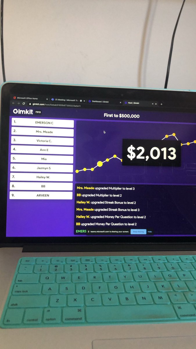 MrsHaighGMS's tweet photo. Playing @gimkit with my @graftonms #6thgraders #QuarentineLife https://t.co/oIwp9NGC1i