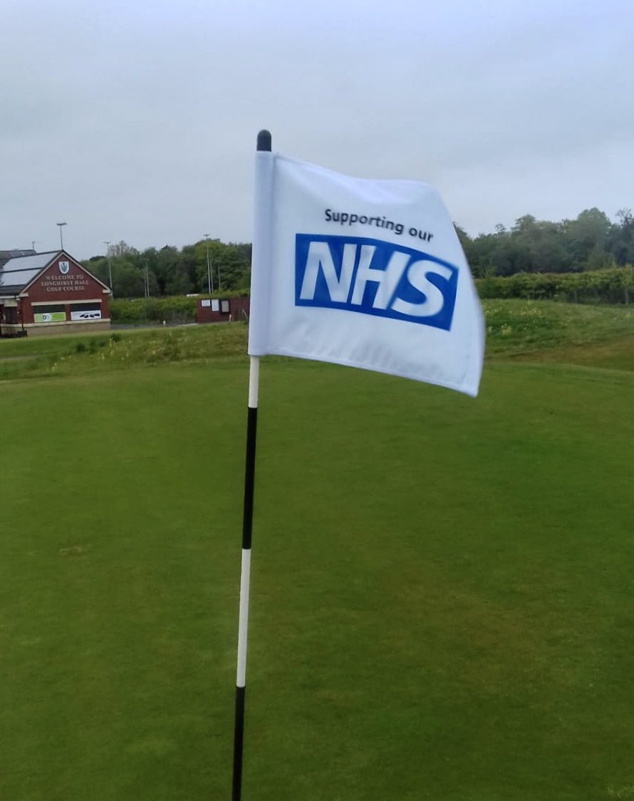 longhirstgolf's tweet photo. Pride of place on both our 18th greens ready for tomorrow https://t.co/UfAaS5GUnR