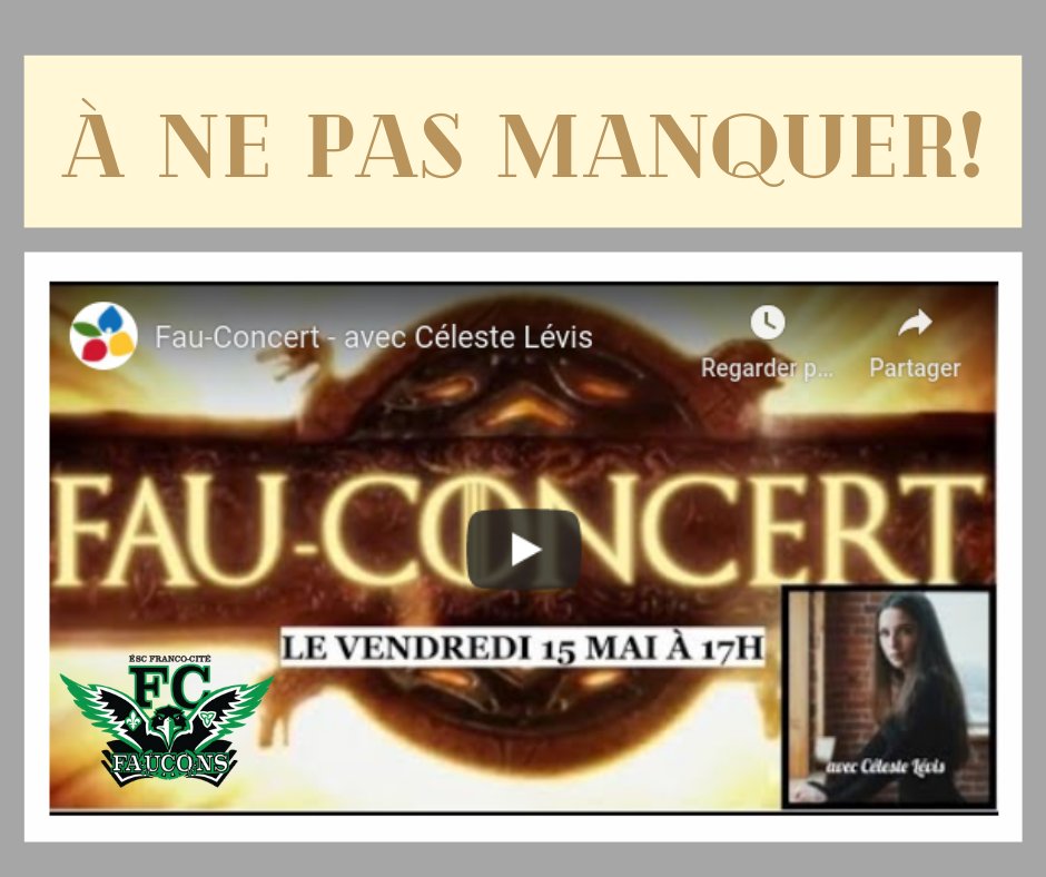 Louis Morin (@louismorin1987) on Twitter photo Nous vous donnons rendez-vous vendredi à 17h pour la 1ère édition du Fau-Concert. Un spectacle qui met en lumière les talents de <a href="/Franco_Cite/">ESC Franco-Cité</a> avec l'artiste invitée <a href="/CelesteLevis/">Celeste Levis</a>
#francofiers <a href="/ecolecatholique/">CECCE</a> urlz.fr/cFwQ Nous vous donnons rendez-vous vendredi à 17h pour la 1ère édition du Fau-Concert. Un spectacle qui met en lumière les talents de <a href="/Franco_Cite/">ESC Franco-Cité</a> avec l'artiste invitée <a href="/CelesteLevis/">Celeste Levis</a>
#francofiers <a href="/ecolecatholique/">CECCE</a> urlz.fr/cFwQ