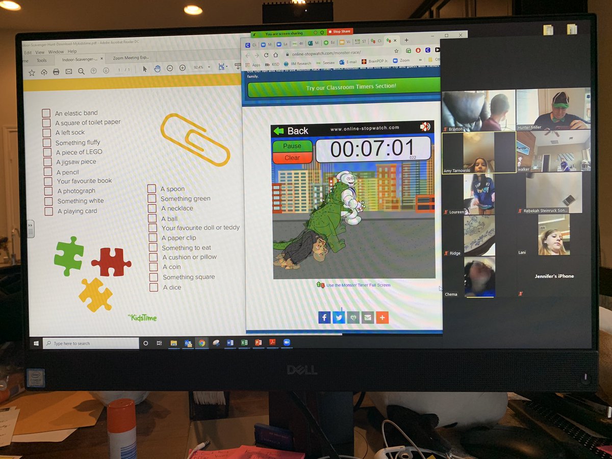 MillerSciSpdway's tweet photo. Having a BLAST with our Zoom scavenger hunt today!! So fun to see what all the kids found around their house! #TallyBEST #KISDBEST #VirtualKISD https://t.co/wKaqjDTlaz