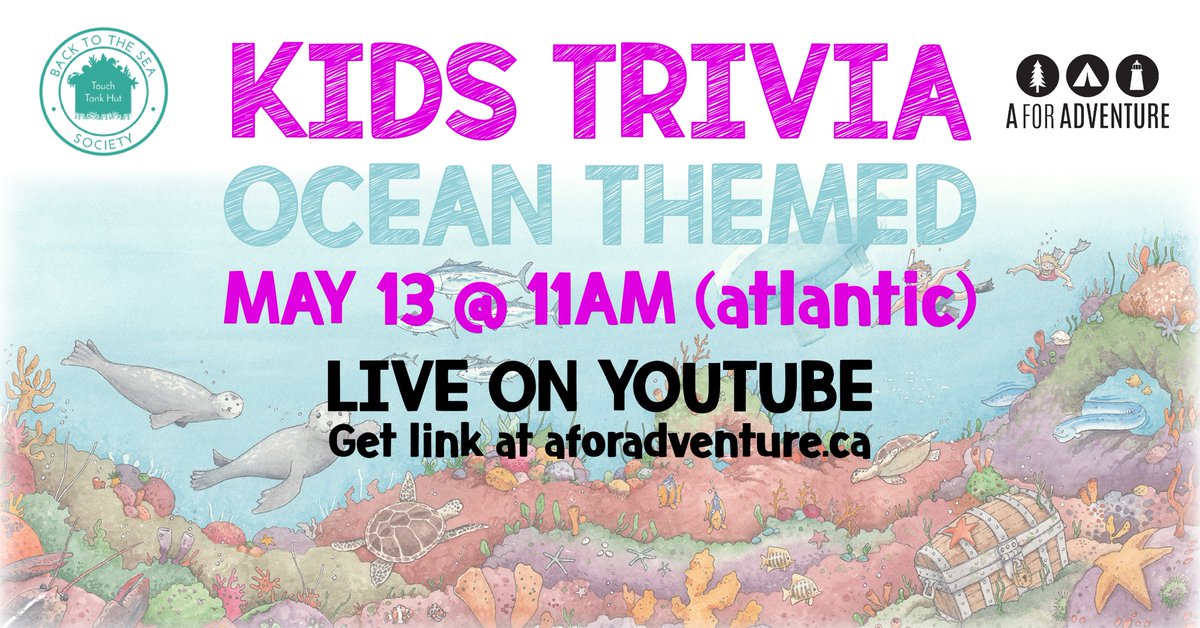 BacktotheSea_NS's tweet photo. Parents and kids, don't forget to tune into our Ocean Trivia tomorrow morning at 11 ! Check out the Facebook event for all the details 🦀 https://t.co/NybgMH0p8Y https://t.co/42navxUole