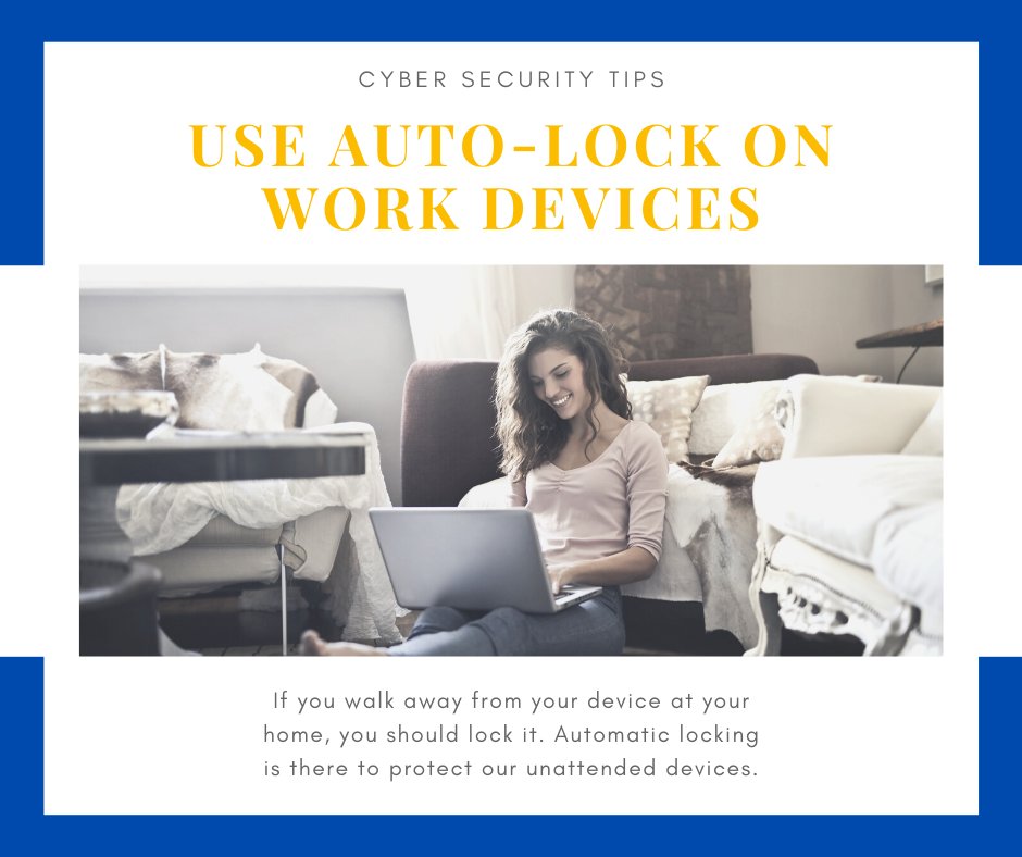PCITech's tweet image. Auto-lock password protects your work device from unauthorized tampering. This simple yet effective cyber security solution can help keep your business safe while working from home! #PCITech #cybersecurity #job

#entrepreneurship #entrepreneurlife #businessowner #workingfromhome