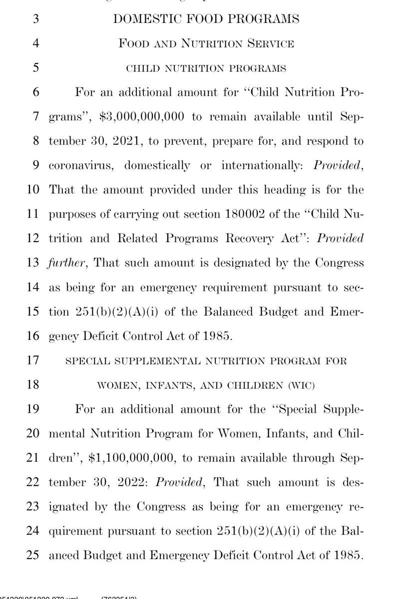 Btw. Cracking Truly number 1.Nancy easing us into it with food stamp spending, since we’re all gonna be on them:$3 billion for CNP$1.1 billion for WIC$10 billion for SNAP$150 million for CAP, wonder if that’s a typo and she forgot some zeroes