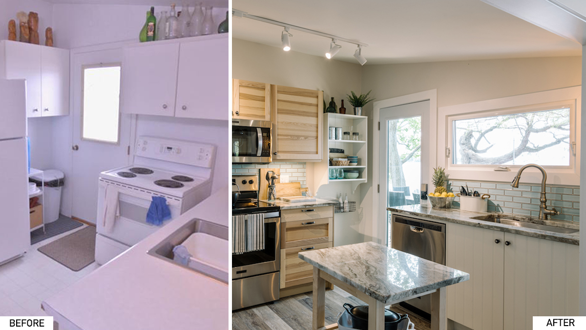 TaymorDesign's tweet photo. The @smcgillivray design team gave this dated lakefront cottage a light, bright and beachy makeover. Featuring the Taymor Concierge 400, a keyless lock perfect for future rental opportunities. #ScottsVacationHouseRules 〰️ https://t.co/TCgMzmldhu https://t.co/3IxfHfI3ze