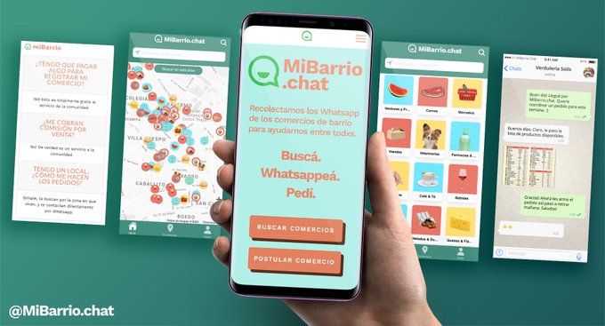 123Seguro's tweet photo. La creatividad para ayudar es protagonista en tiempos de crisis 🙌 Un ejemplo es @MiBarrioChat 💪 Un sitio colaborativo en el cual podes buscar o postular un comercio del barrio 👌 Te informa los negocios cercanos y el Whatsapp sin intermediarios 👏 https://t.co/6zt4wtITdF https://t.co/iRbF1mgfNW