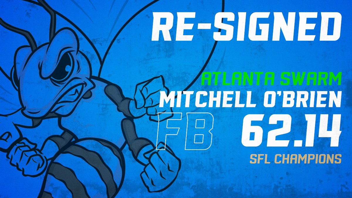 AtlantaSwarm's tweet photo. Stats don’t matter to him! All he is worried about is who is in front of him and busting heads! Welcome back Impact Player and Champion FB Mitchell O’Brien! 💀 #HeadBuster 🏆
#TogetherWeSwarm|#AS4L https://t.co/L5h8SHvs3s