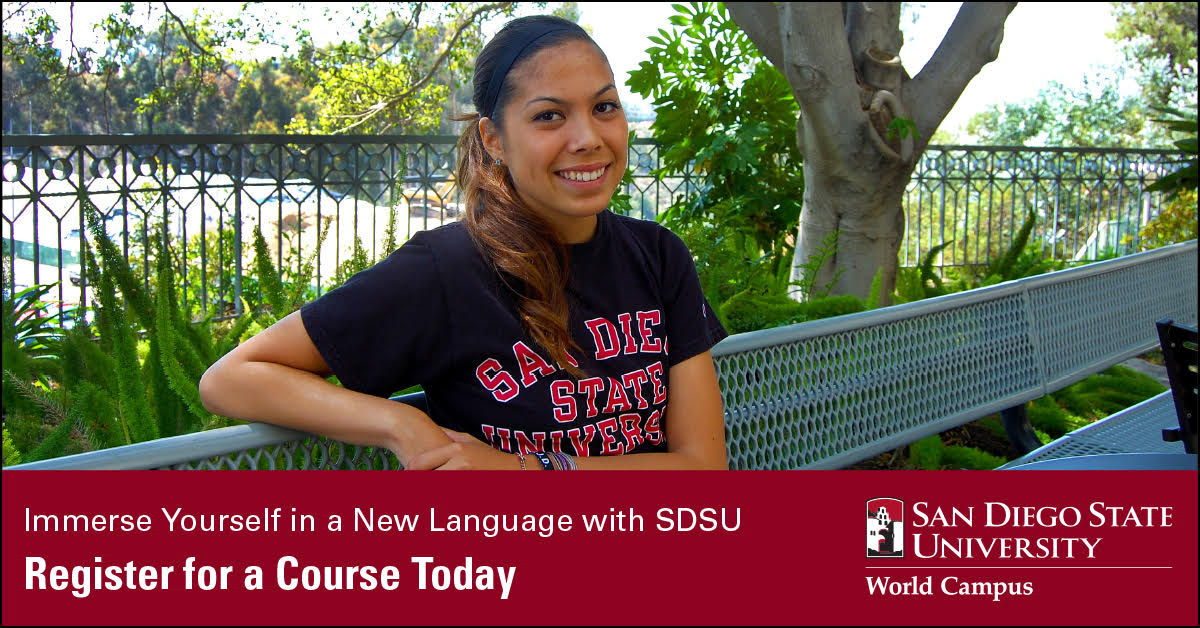 If #learning a new #language is your goal, #SDSU has you covered with online courses from <a href="/LARC_SDSU/">LARC SDSU</a> this summer. 

Register at bit.ly/2VN36fw

#SDSUWorldCampus #LearnSpanish #LearnPortuguese #LearnRussian #LearnArabic #LearnPersian