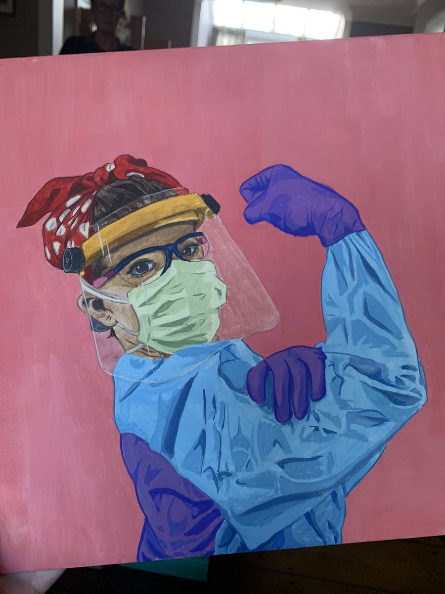 Daughter just brought me this. She’s 14 and been lockdown painting.  I had no idea she could paint #NHSheroes