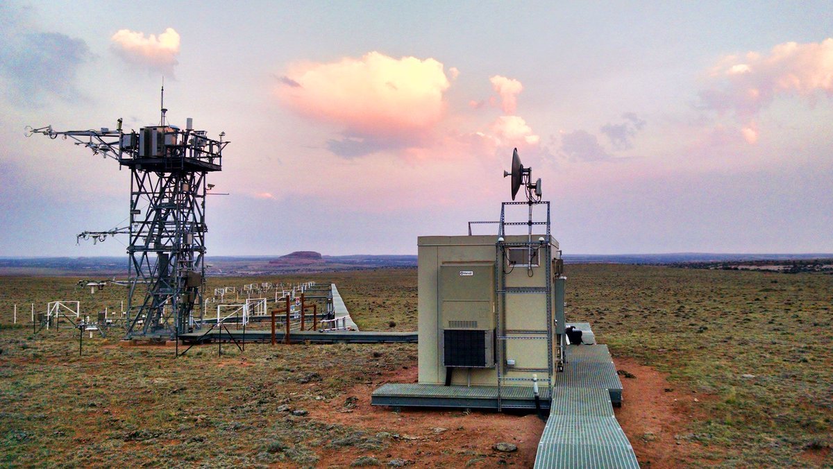 NEON_sci's tweet photo. It's #TowerTuesday! Can you guess the state or city this 26-foot tower is located in? Here is a hint: this #NEON tower stands in a #desert ecosystem and is neighbored by @ArchesNPS &amp; @CanyonlandsNPS. Tune in tomorrow to find out if your guess was right!
#WhereAmI https://t.co/aSfWk3i61T