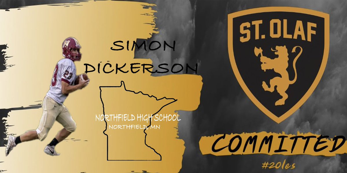 St. Olaf Football (@stolaffb) on Twitter photo We close out today with a young man from <a href="/ThisIsNFLD/">Visit Northfield, MN</a>. Always exciting to add a local Raider, welcome <a href="/Sidickerson13/">Simon Dickerson</a> to <a href="/StOlaf/">St. Olaf College</a> #20LES We close out today with a young man from <a href="/ThisIsNFLD/">Visit Northfield, MN</a>. Always exciting to add a local Raider, welcome <a href="/Sidickerson13/">Simon Dickerson</a> to <a href="/StOlaf/">St. Olaf College</a> #20LES