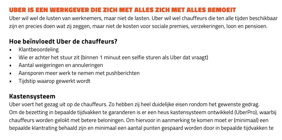 AmritSewgobind's tweet photo. Benieuwd hoe #Uber de zogenaamd ‘zelfstandige’ chauffeurs (onder)verdeelt en (be)heerst? Toegang tot de App, een pervers puntenstelsel (#UberPro) en een bizar streng ratingsysteem (lees: afstrafsysteem). Meer info? Zie de Factsheet van #FNV: https://t.co/JxNbWN9QvP https://t.co/3nEyC1vdt7