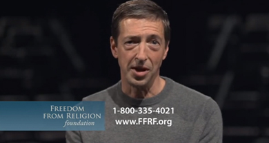 FFRF's tweet photo. An iconic ad featuring a presidential son extolling FFRF is returning to MSNBC’s “Rachel Maddow Show." It starts airing tonight through Friday, May 15, then replays Monday-Thursday, May 18-21. 🔥 #NotAfraidOfBurningInHell 🔥 https://t.co/GYbsMg4FPm https://t.co/6VFccCKGNB