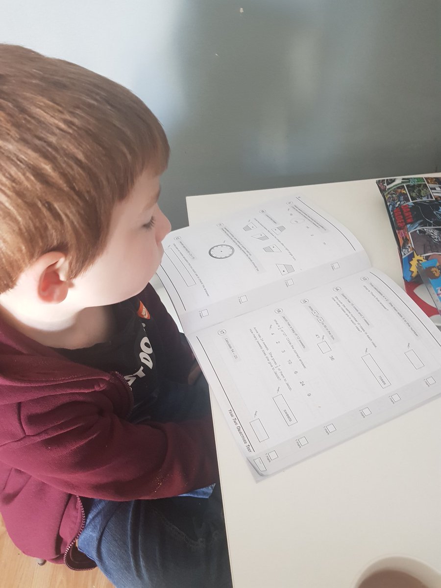 Emma82214833's tweet photo. @EyePrimaryYear3 Mason doing his CGP books. Done English, Maths and Handwriting. https://t.co/XwJQIDK8tM