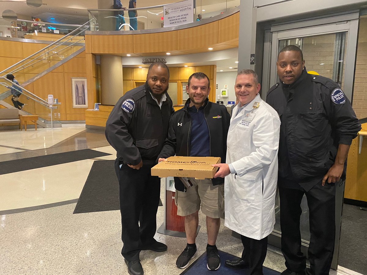 I want 2 give a huge shout-out to <a href="/ClearyGottlieb/">Cleary Gottlieb</a>. They donated &amp; fed security personnel,  housekeeping, nurses, doctors <a href="/GW_MFA/">GW MFA</a> and  <a href="/GWHospital/">GWHospital</a> numerous times in the last couple of weeks. <a href="/homeslycePizza/">HomeSlyce Pizza</a>  is proud to support each other during these difficult times 🍕❤🙂💪