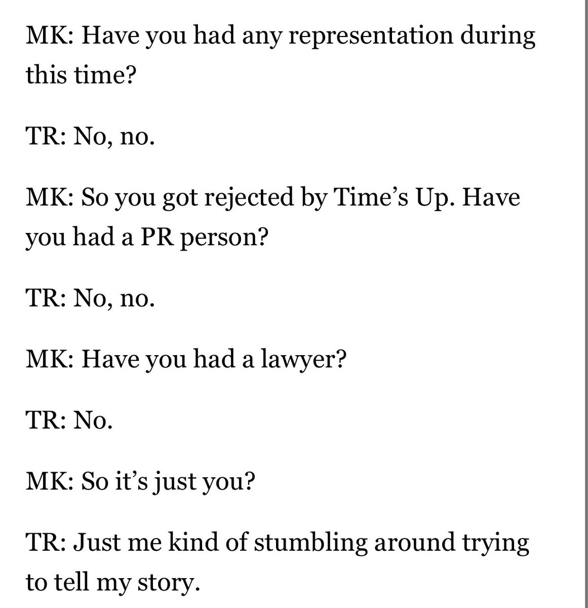 Ok. So in  @megynkelly’s interview, Tara lied and said she didn’t have any lawyers. She actually has 2. One is Douglas Wigdor and the other is Bill Moran. Bill Moran previously worked for the Russian propaganda outlet Sputnik and has also represented Matt Taibbi 1/