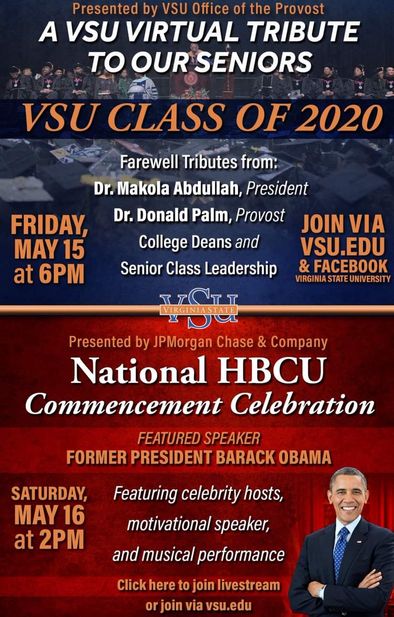 Lets Celebrate our VSU Spring 2020 Graduates! 
<a href="/VSU_1882/">Virginia State University</a> <a href="/makolaabdullah/">Makola M. Abdullah</a>