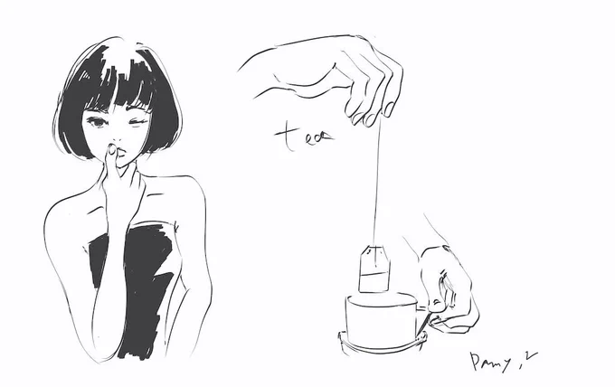 滑らかな線と手の朝練
#illustration 