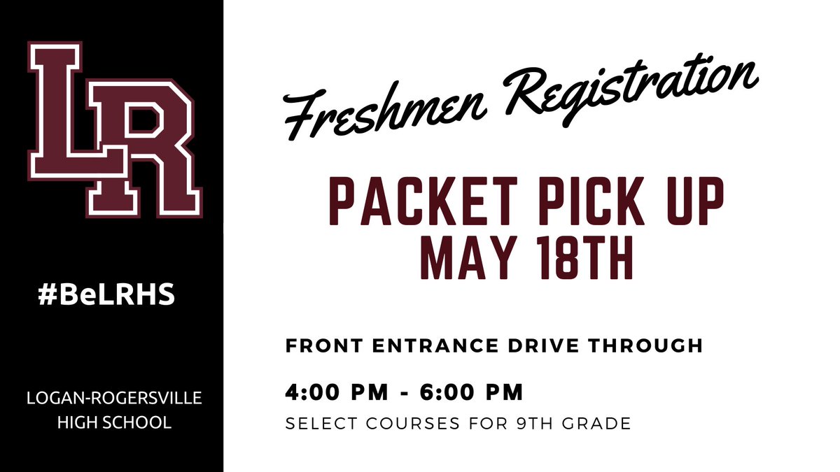 LRHSWildcats's tweet photo. Class of 2024:
We are ready to meet you.
Curbside Pickup for Freshmen Registration Packets is May 18th from 4:00 PM to 6:00 PM. 
#BeLRHS &amp; don't miss it. https://t.co/kpVoi9WN88