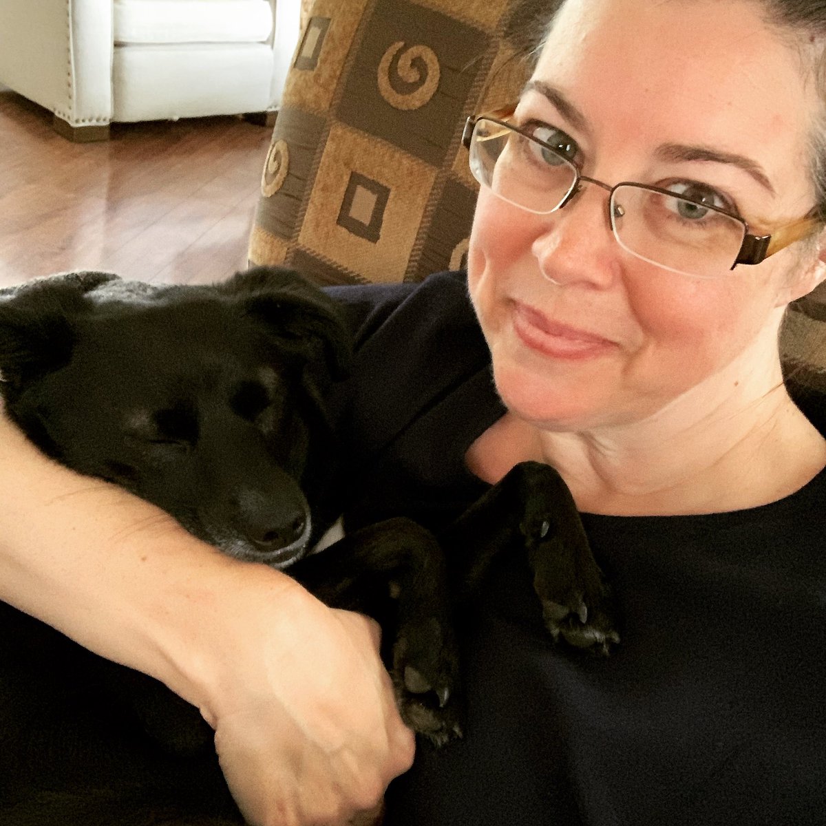 theecodivas's tweet image. A girl and her dog baby 💙 #furbaby #doglife #cocobella #snuggles #quarantine #healthyathome