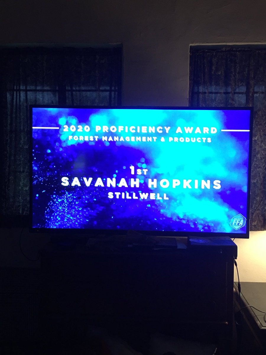StilwellFFA's tweet photo. Congrats to ⁦@StilwellFFA⁩ Savanah Hopkins the State Proficiency Award winner in Forest management! For those of you who don’t know this is a big deal!!!! #OKFFA #FFA #proficiencyaward https://t.co/vGgziAYc4k