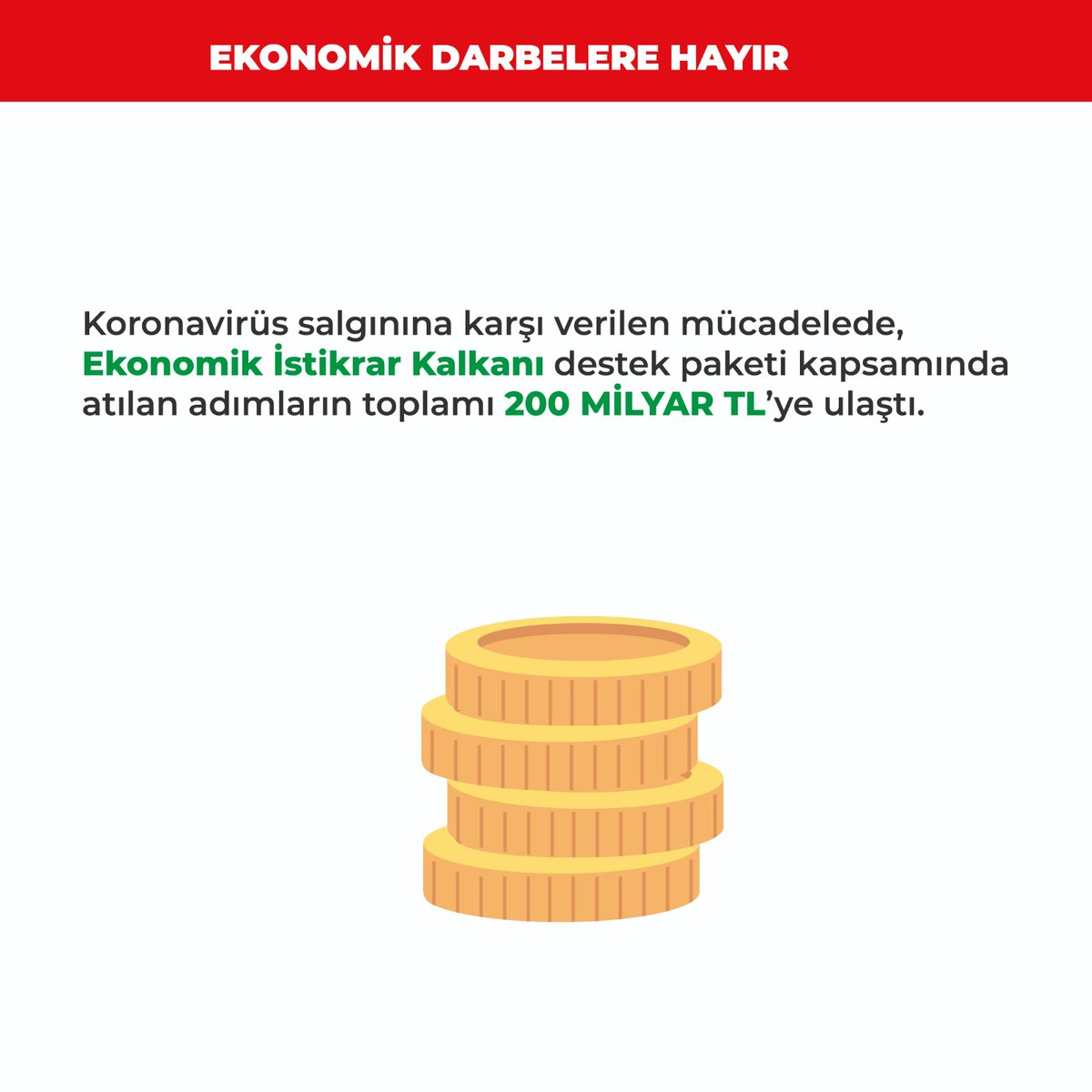 memiscelik06's tweet photo. Ekonomik istikrar kalkanı 200 milyar tl'ye ulaştı.
#EkonomikDarbelereHayır https://t.co/v5S6gR0cfg