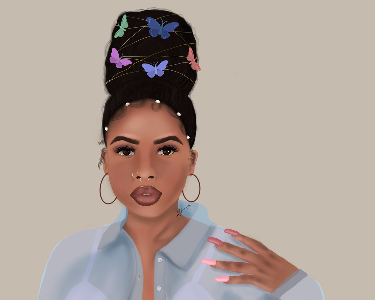 ebonnieart's tweet photo. @LovelyOverdose Stylized portrait of the lovely @lovelyoverdose. Hope that you like it. #blackgirlmagic #naturalhair #art #digitalart #blackartistspace #influencer #artcommisions #gorgeoushair #procreate #ipadart  #blackartistconnected #afroart https://t.co/XciOEFfngu